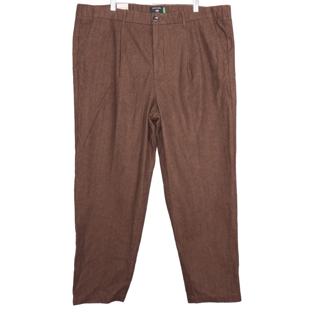 Dockers Half Back Tapered Fit Relaxed Pants Mens Size XXL Casual Dress Trousers